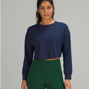 Lululemon Muscle Love Night Sea Cropped Long-Sleeve Top small